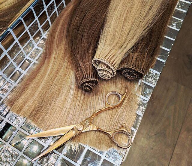 clip in russian hair extension wefts brunette and blond
