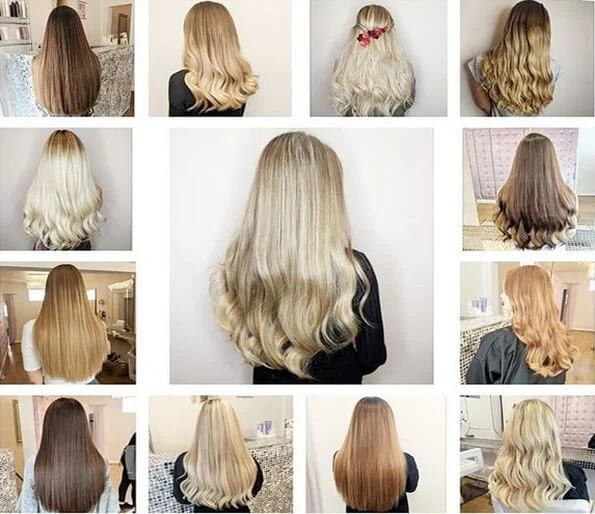beautiful real slavic and russian hair extensions blond and brunette