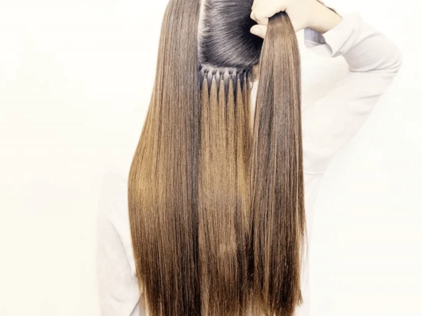 Long brunet hair extensions