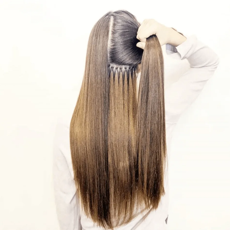 Long brunet hair extensions
