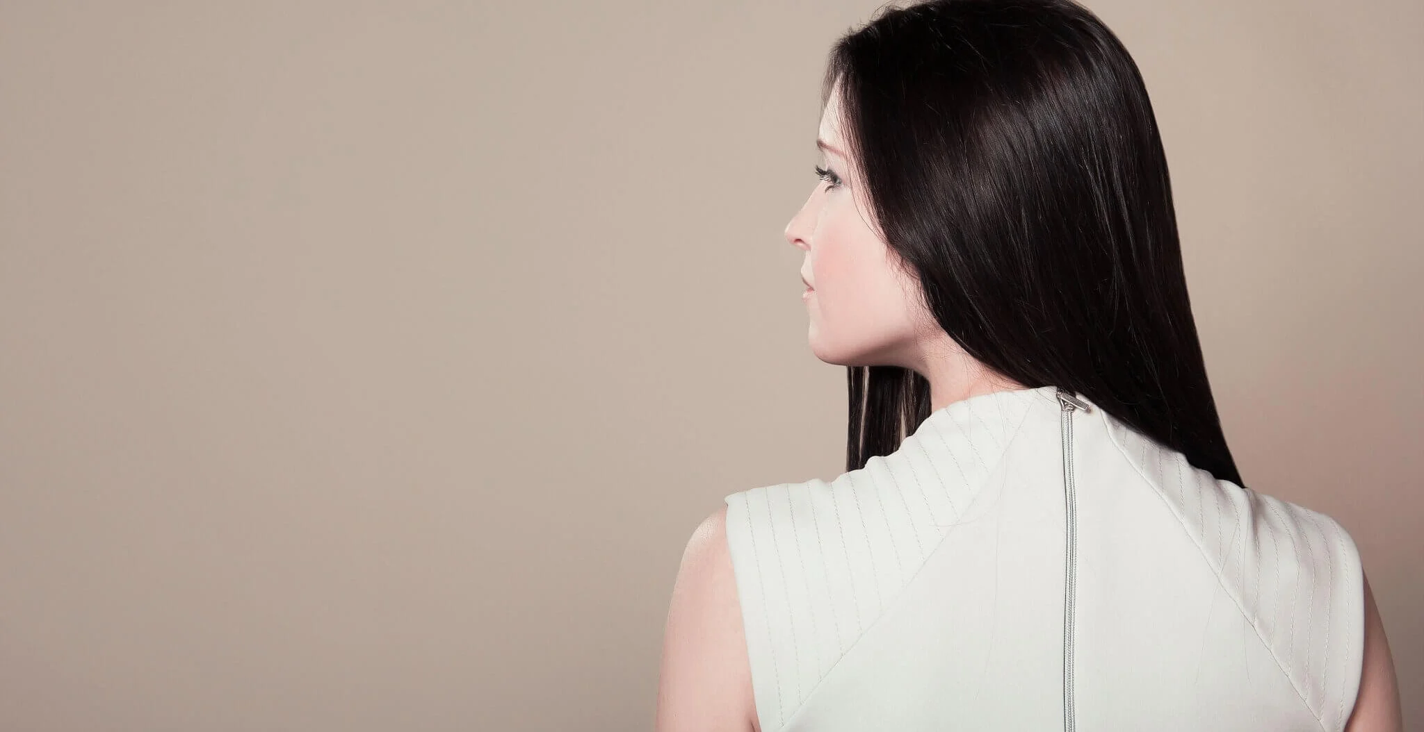 Woman with long dark hair