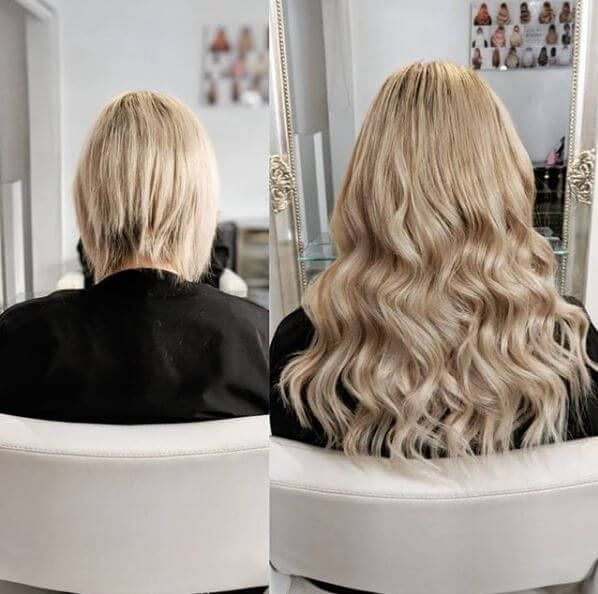 wavy blond virgin russian hair extensions yorkshire
